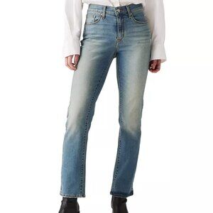 Women s Classic Mid Rise Straight-Leg Jeans Color: Cave Wall Size: 16